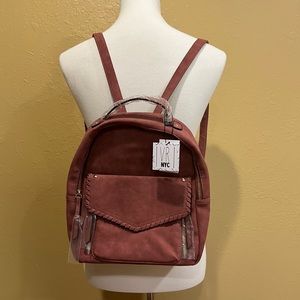 VR NYC Mini Zip Closure Envelope Flap Backpack Mauve Pink